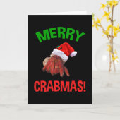 Fröhliche Crabmas! Funny Christmas Hermit Crab Lov Karte (Gelbe Blume)