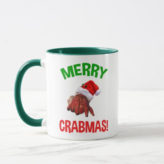 Fröhliche Crabmas! Weihnachten-Hermit-Krebs-Lover Tasse (Links)