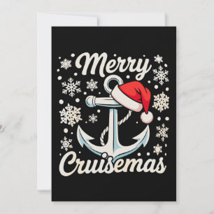 Fröhliche Cruisemas-Anker-Santa-Hut-Weihnachtskreu Einladung