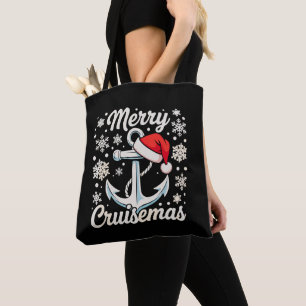 Fröhliche Cruisemas-Anker-Santa-Hut-Weihnachtskreu Tasche