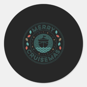 Fröhliche Cruisemas Cruise-mas Weihnachten Kreuzfa Runder Aufkleber