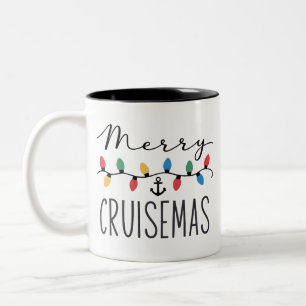 Fröhliche Cruisemas Familien-Weihnachts-Kreuzfahrt Zweifarbige Tasse