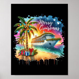 Fröhliche Cruisemas Familienkreuzfahrt Weihnachten Poster