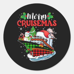 Fröhliche Cruisemas Familienkreuzfahrt Weihnachtss Runder Aufkleber