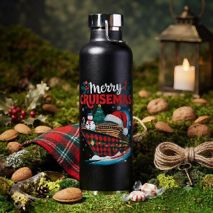 Fröhliche Cruisemas Lustige Familienweihnachten Trinkflasche