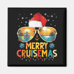 Fröhliche Cruisemas Santa Hut Retro Kreuzfahrtschi Magnet