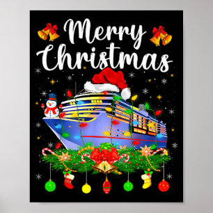 Fröhliche Cruisemas Weihnachtsbeleuchtung Santa Kr Poster