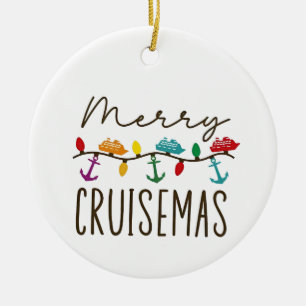Fröhliche Cruisemas Weihnachtskreuzfahrt Familie p Keramik Ornament