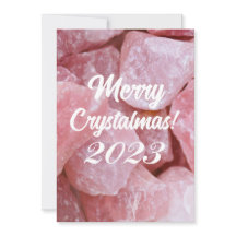 Fröhliche Crystalmas 2023 Rosa Rosenquarz Kristall
