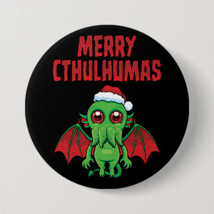 Fröhliche Cthulhumas Festtagsgrüße Button