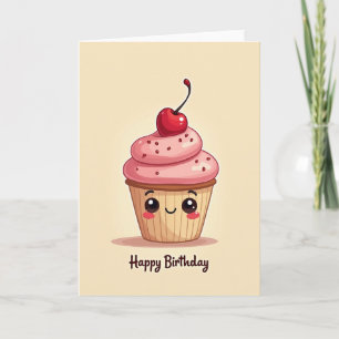 Fröhliche Cupcake-Geburtstagskarte Karte
