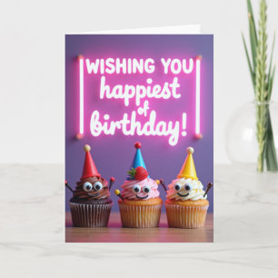 Fröhliche Cupcake-Party-Karte Karte