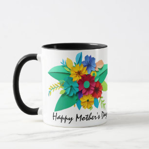 Fröhliche Cut Paper Bouquet Tasse