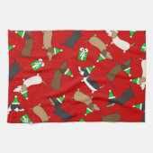 Fröhliche Dackeln Geschirrtuch (Horizontal)