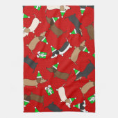 Fröhliche Dackeln Geschirrtuch (Vertikal)