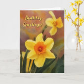 Fröhliche Daffodil Blume Art Geburtstagskarte Karte (Gelbe Blume)