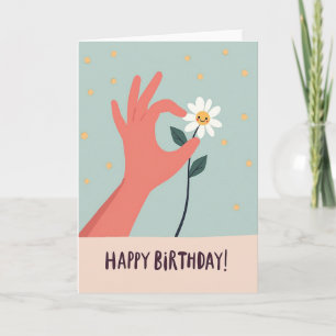 Fröhliche Daisy-Hand-Geburtstagskarte Karte