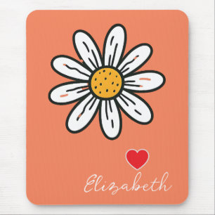 Fröhliche Daisy Illustration Niedlich Retro Desk A Mousepad
