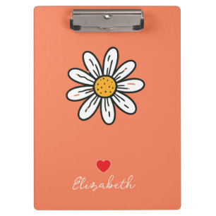 Fröhliche Daisy Illustration - Niedliches Retro-De Klemmbrett