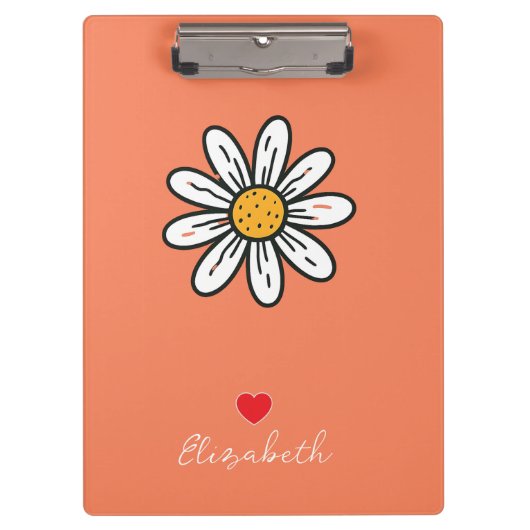 Fröhliche Daisy Illustration - Niedliches Retro-De Klemmbrett (Vorderseite)