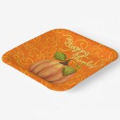 Fröhliche Danksagung Orange und Gelbe Wirbel Platz Pappteller (Gewinkelt)