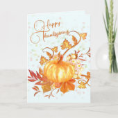 Fröhliche Danksagungsnachricht Pumpkin Fall Card Karte (Vorderseite)