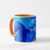Fröhliche Delfine Tasse (Vorderseite Links)