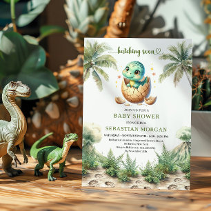 Fröhliche Dinosaurier-Baby-Party-Einladung zum Sch Einladung