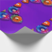 fröhliche Diwali farbenfrohe lila und andere Farbe Geschenkpapier (Ecke)
