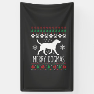 Fröhliche Dogmen Weihnachten Hund Vektor Banner