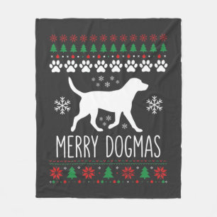 Fröhliche Dogmen Weihnachten Hund Vektor Fleecedecke
