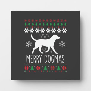 Fröhliche Dogmen Weihnachten Hund Vektor Fotoplatte