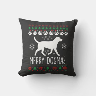 Fröhliche Dogmen Weihnachten Hund Vektor Kissen