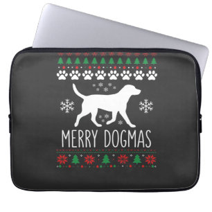 Fröhliche Dogmen Weihnachten Hund Vektor Laptopschutzhülle