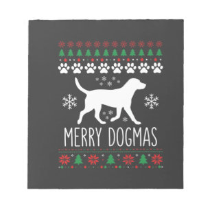 Fröhliche Dogmen Weihnachts Hund Vektor Notizblock