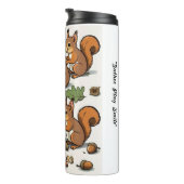 "Fröhliche Eichhörnchen bei der Arbeit" Thermosbecher (Nach rechts gedreht)