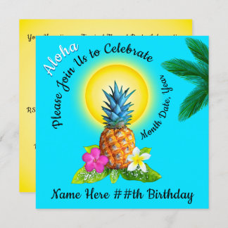 Fröhliche Einladungen zum Geburtstag von Hawaii