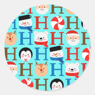 Fröhliche einzigartige festliche Weihnachtsschrift Runder Aufkleber