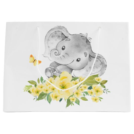 Fröhliche Elefant Baby Shower Bag Große Geschenktüte (Vorderseite)