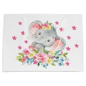 Fröhliche Elefant Baby Shower Bag Große Geschenktüte (Vorderseite)