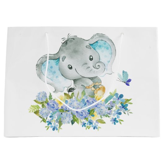 Fröhliche Elefant Baby Shower Bag Große Geschenktüte (Vorderseite)