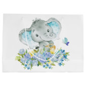 Fröhliche Elefant Baby Shower Bag Große Geschenktüte (Rückseite)