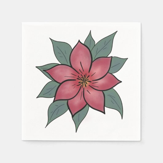 Fröhliche Elegante Blume Paper Napkins Serviette (Vorderseite)