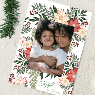 Fröhliche Elegante Weihnachts-Poinsettien Pracht F Feiertagskarte