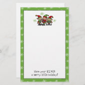 Fröhliche Elf-kundenspezifisches Briefpapier (Vorne/Hinten)