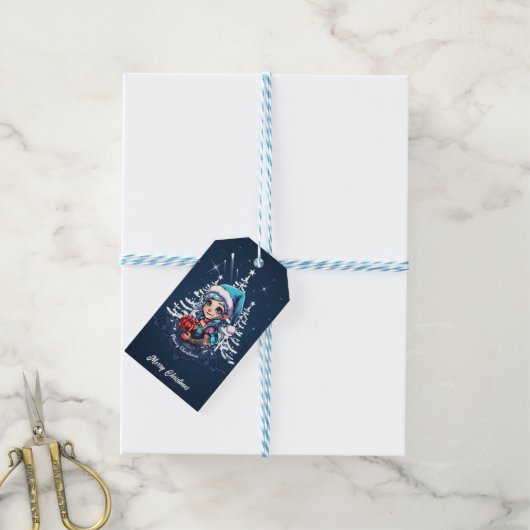 Fröhliche Elfe Geschenkanhänger (Mit Garn)
