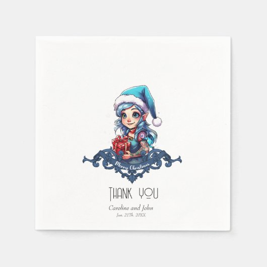 Fröhliche Elfe Serviette (Vorderseite)