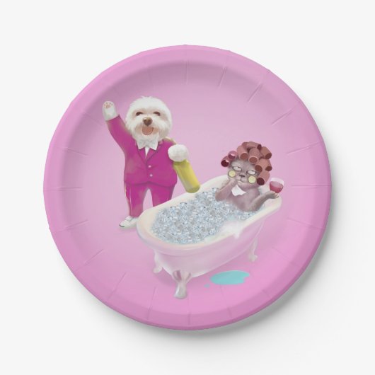 Fröhliche Entspannung Pappteller (Vorderseite)