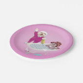 Fröhliche Entspannung Pappteller (Schrägansicht)