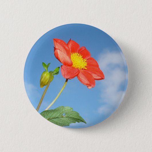 Fröhliche Erdbeerblüte Button (Vorderseite)